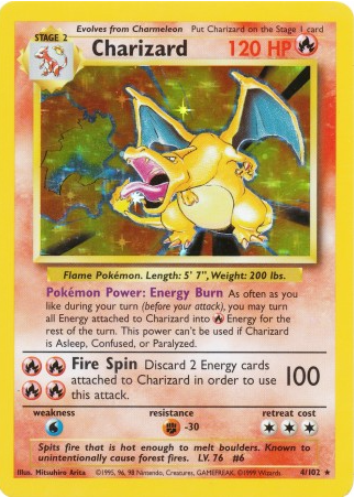 Pokémon Base Set Charizard Holo – 1st Edition / Unlimited